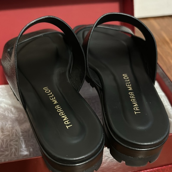 Tamara Mellon Black Slide Sandals - Picture 3 of 6